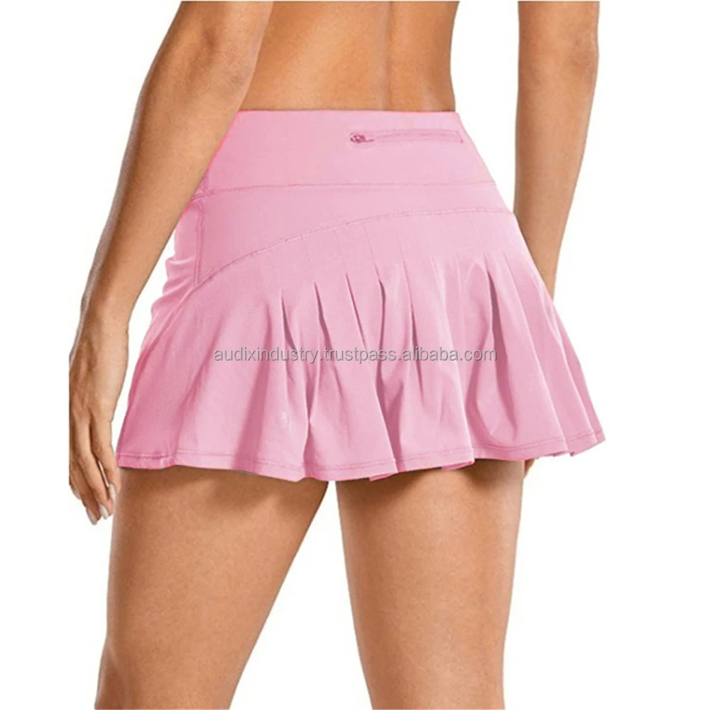Wholesale Ball Pocket Women Sportswear Mini Tennis Skirt Custom Fashion