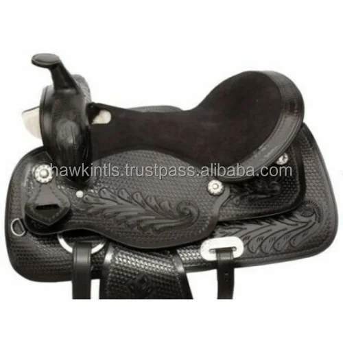 Genuine Natural Leather Western Saddle With Crocodile Print Cow Soft