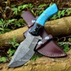 Damascus Steel & Turquoise Resin