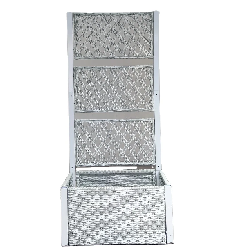 caixa plantadora de vímet amb marc metàl·lic 2024, test de planta elevat amb tutor per a plantes grimpants