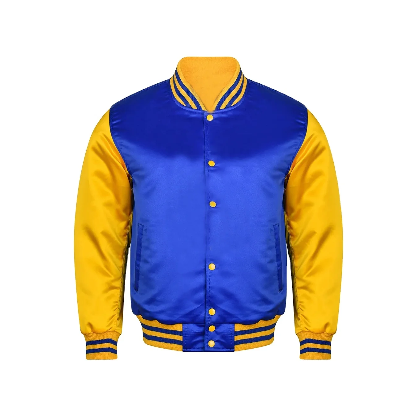 Yellow Satin Baseball Jacket