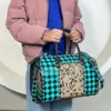 Turquoise & Black Checkered