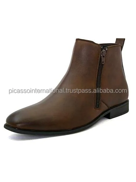 New Arrival Premium Quality Zipper Fashion Boots with TPR Sole Genuine Leather Ancle Boot for Men from Indian Exporter