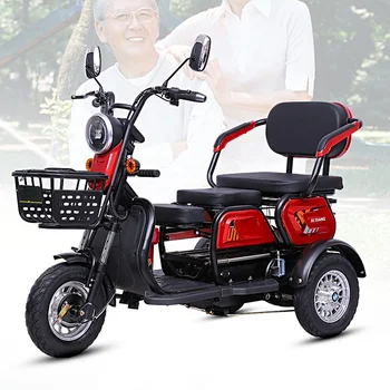 Heavy Duty Leisure Three Wheels Parent-Child Mobility Electric Scooter Tricycle Adult Walking for the Elderly Safe Travel