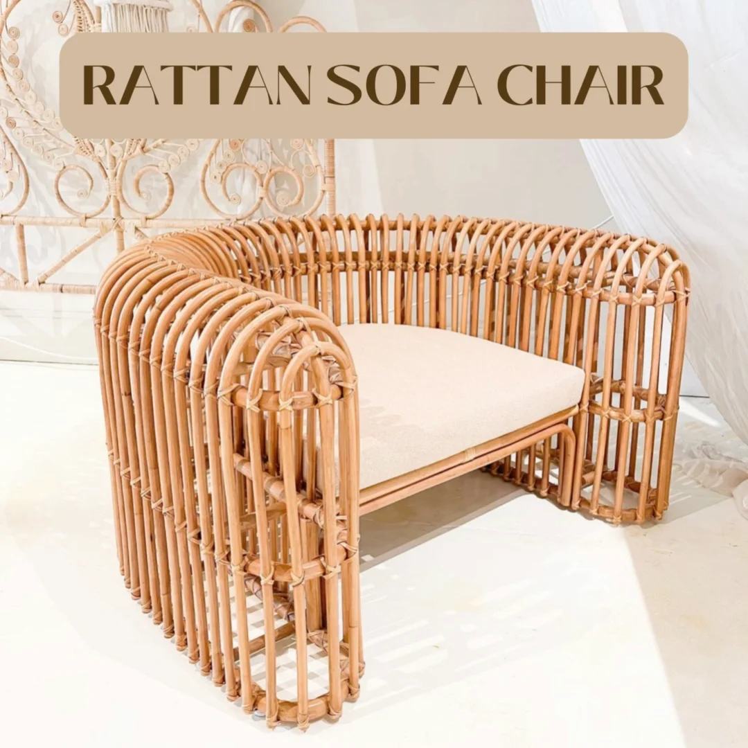 Contemporary Corner Sofa Bed Furniture Natural Rattan Chair High