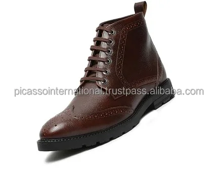 Bulk Quantity Supplier of Stylish Look Good Quality Cow Hide Genuine Leather Shoes Daily and Casual Wear Boots for Men