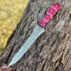 Damascus Steel & Magenta Pakka Wood