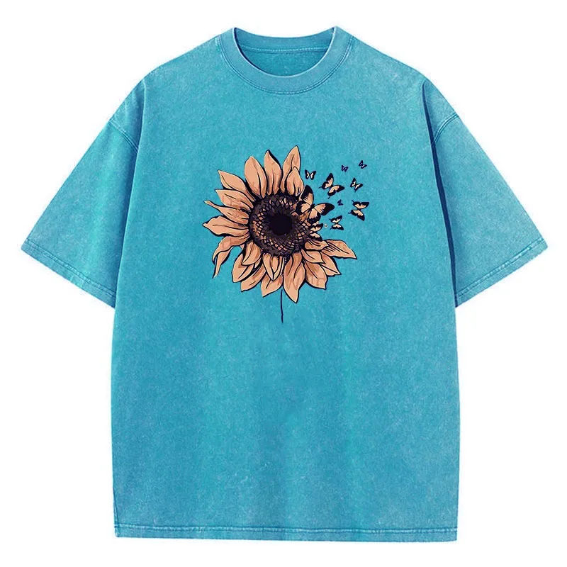 Glory 280Gsm Oversize 100% Cotton Drop Shoulder Spray Washed Screen Printed Eco-Friendly Breathable Unisex Rhinestone T-Shirt
