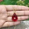 4. Red Garnet Quartz & White CZ
