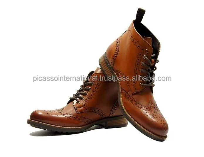 Exclusive Range Trendy Design Genuine Leather Ankle Boots Customized Logo Formal Casual Wear Oxford High Quality Exported