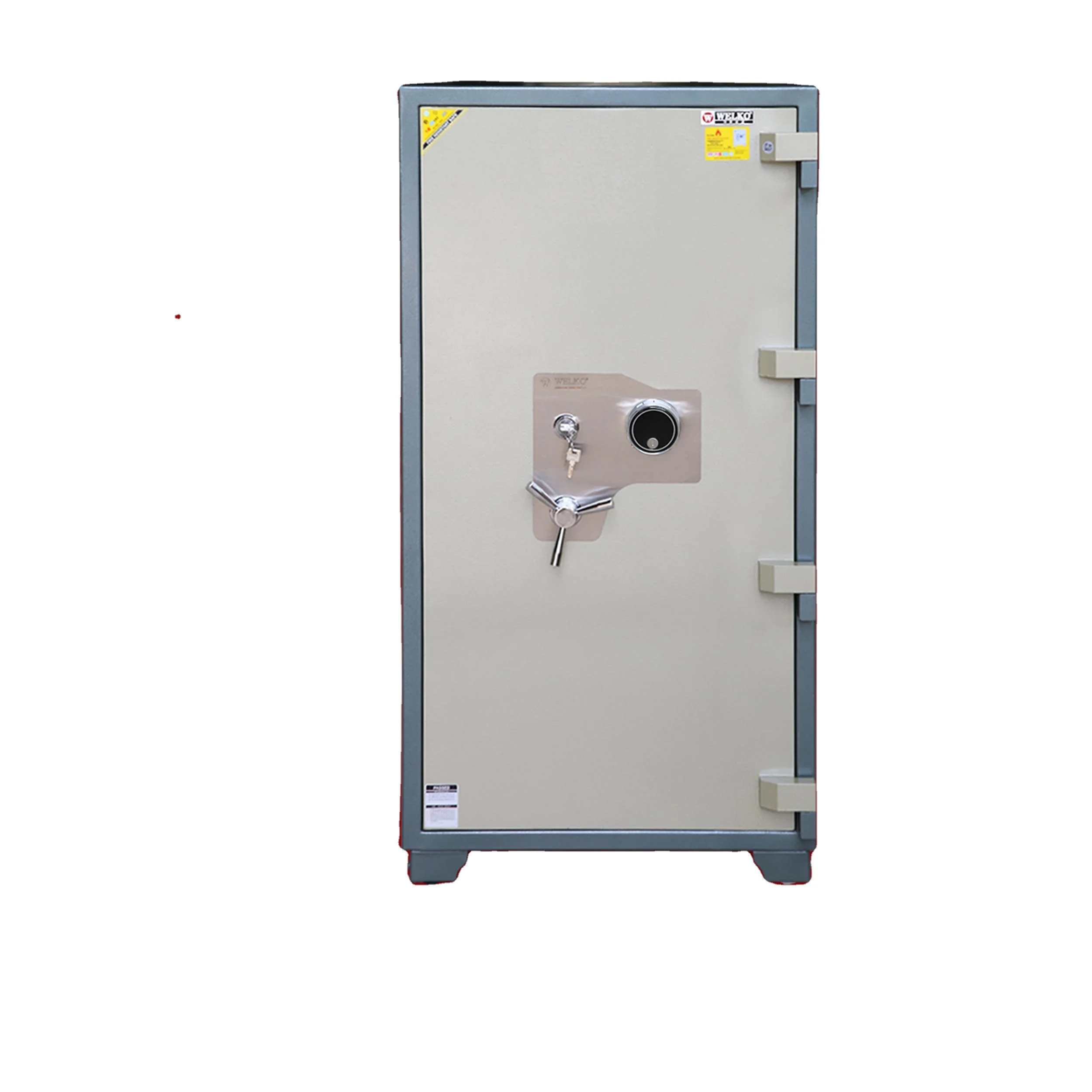 Full Test Fingerprint Biometric Safe Box with Key Lock White Stainless ...