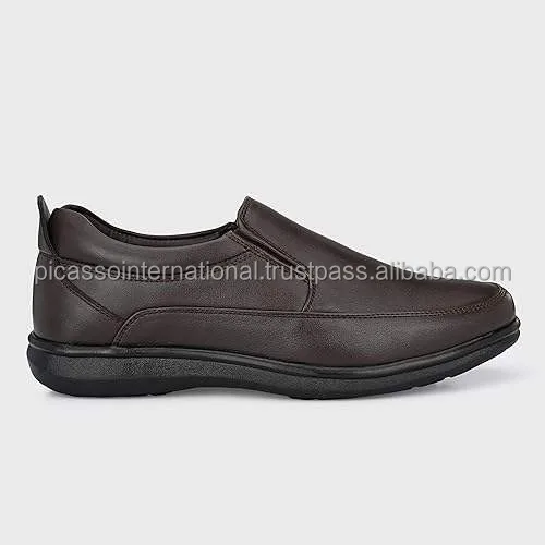 Wholesale Men's Genuine Leather Loafer Shoes Stylish Dark Brown Dress Shoes for Formal Casual Office Party Wear EVA Insole