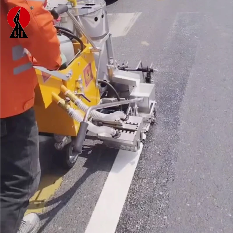 Smoother Traffic Line Equipment Hand Push Thermoplastic Road Marking Machine Designed for Crosswalks Lines Parking Lot Painting
