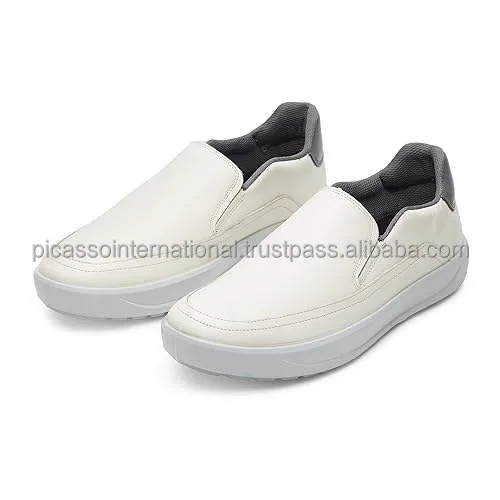 Superior Quality Classic Design Comfort Fashion Walking Flexible Business Work White Color Genuine Leather Loafer Shoes