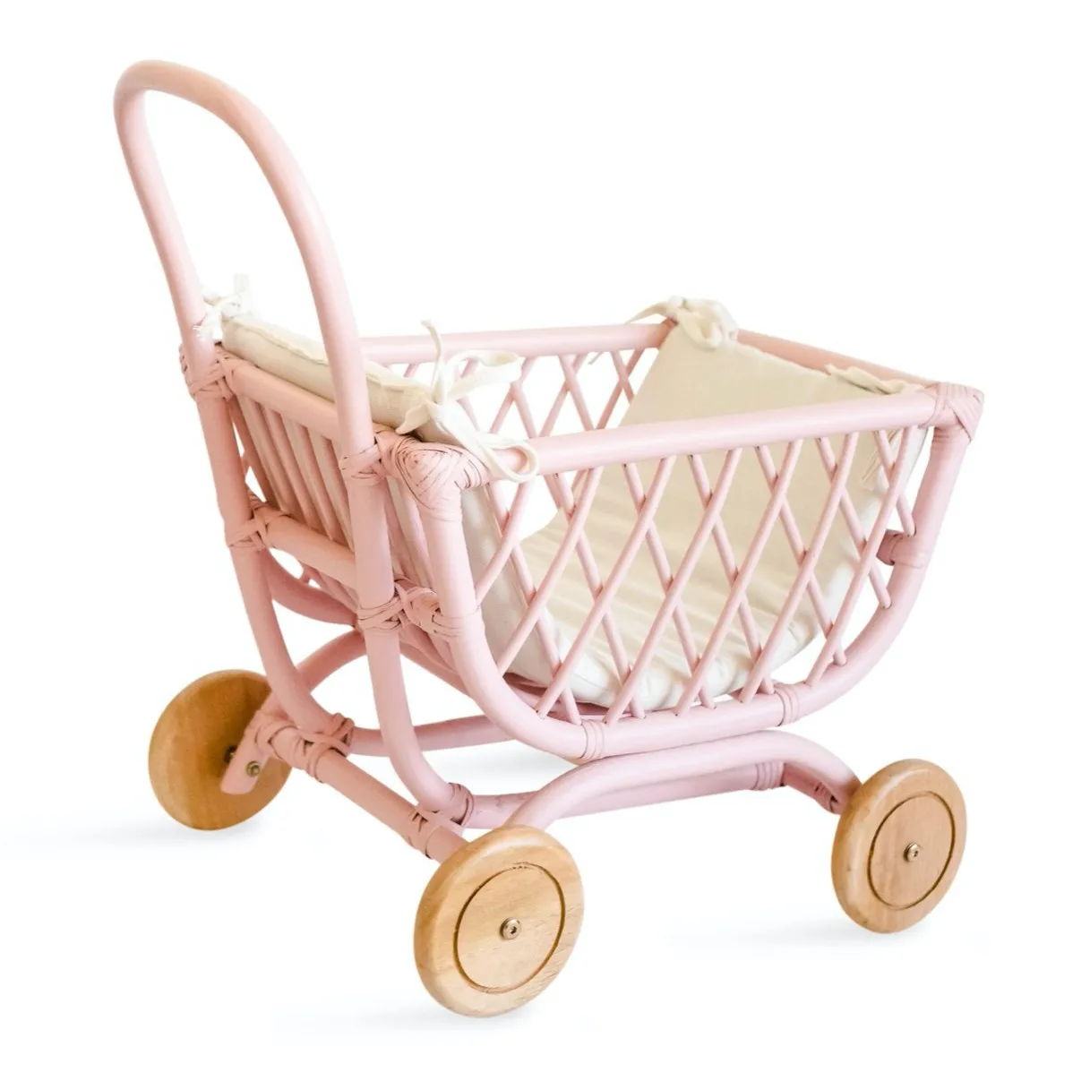 手作り格安ラタン製人形用ベビーカー、子供のおもちゃ、ベストセラー