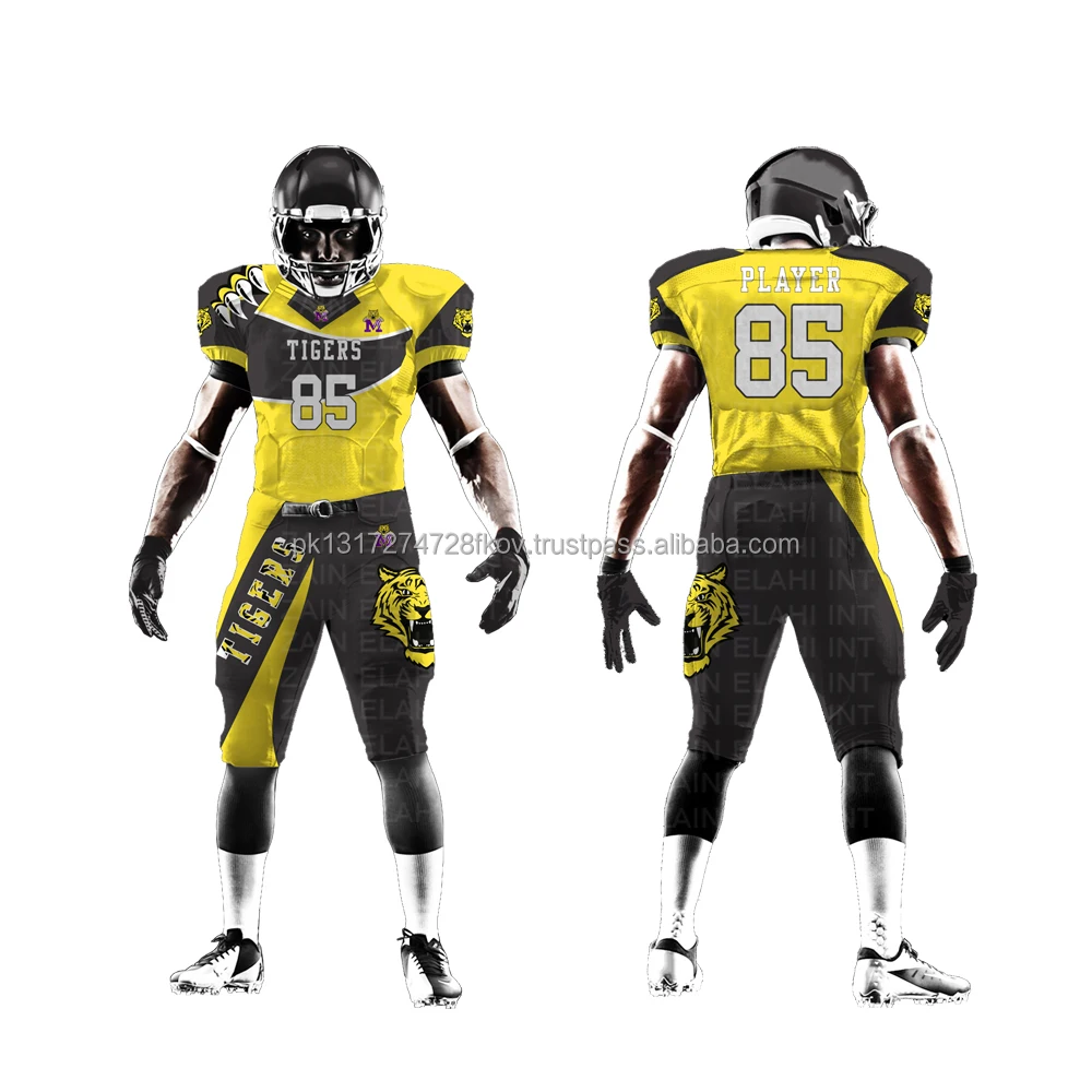 10 Custom American Football Uniforms Digital Sublimation Sets Jersey and  Pant+