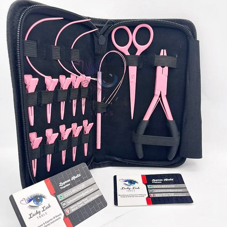 Phetbaby Pink Black Handle Hair Extension Tool Kit Set Needle