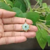 1.Ojo de Gato Aqua con Circonita Cúbica Esmeralda
