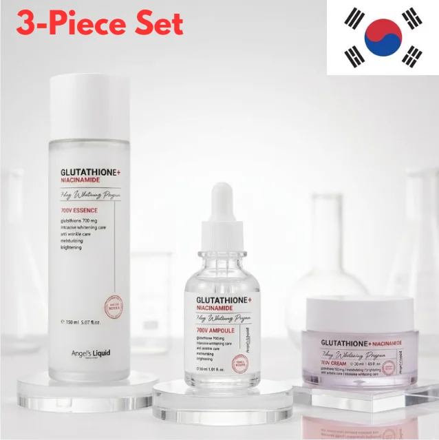glutathione niacinamide angel's liquid Collagen Korean Face Skincare Set Essence Ampoule Cream Brightening Whitening Skin Moisturizing Lotion restoring rough Neurobion Forte Rf Injection Size:1oz Glass
