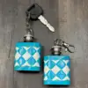 Turquoise & White Checkered