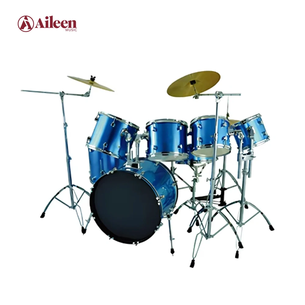 Full 7 Piece Jazz Drum Set Kit - Blue DSET-310, Including Bass