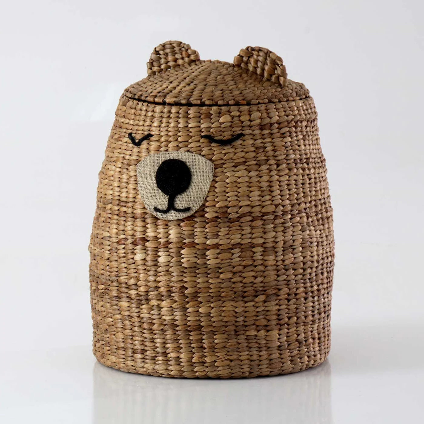 Cute Handwoven Bear Shaped Basket For Kids Water Hyacinth Animal ...