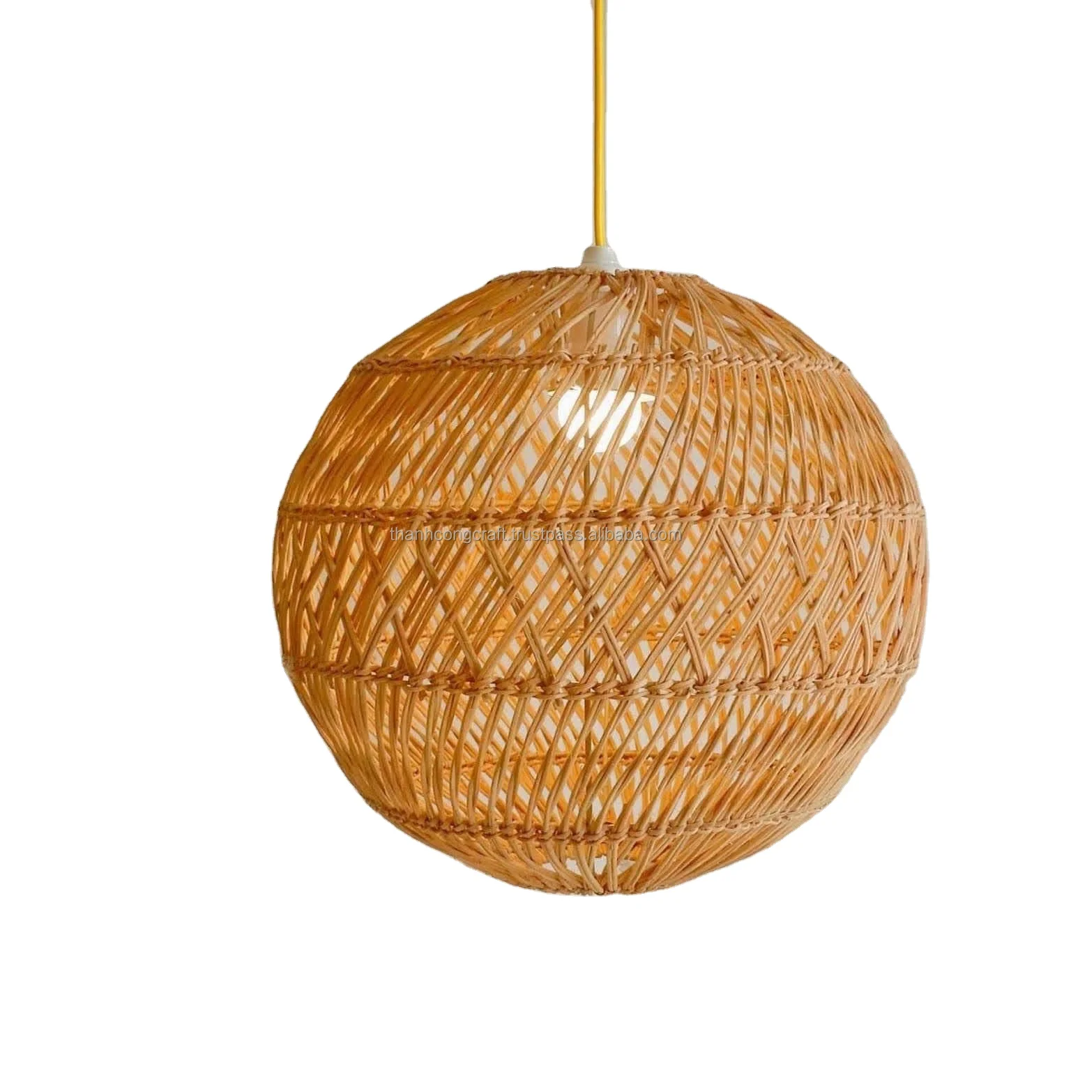 Handmade Round Shaped Elegant Rattan Lampshade Pendant Light Lampshades Frames for Living Dining Bed Room From Vietnam