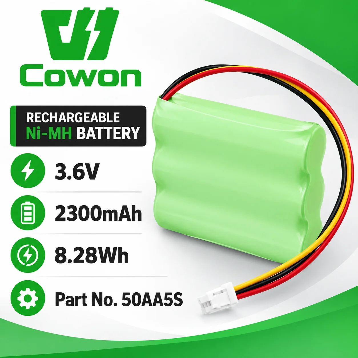 3.6V 2300mAh Ni-MH Replacement Battery TonieBox 50AA5S Rechargeable Battery for MusicBox SoundBox Speaker