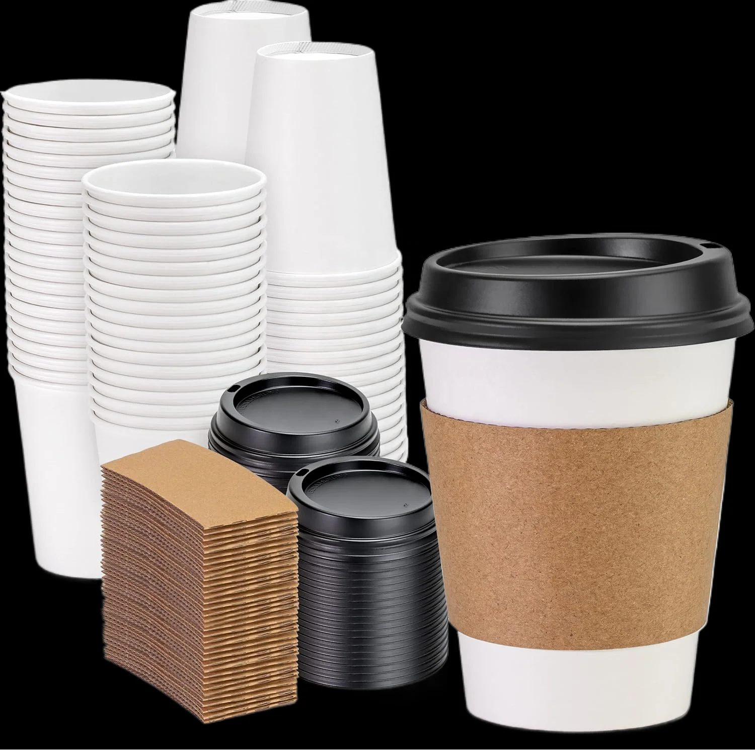 Custom Kraft Craft Paper Coffee Cup Sleeve Hot Tea Tray with Logo for Beverage Packaging  Industrial Coffee Cups