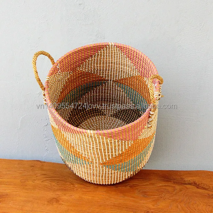 Seagrass Laundry Basket Ecofriendly Handmade With Handle From Keico