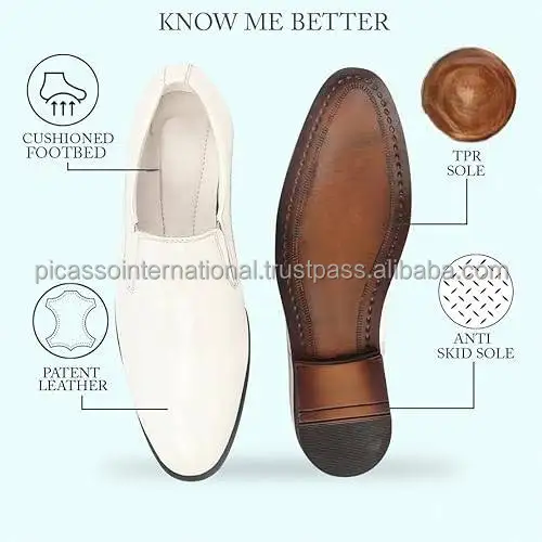 Wholesale Exporter Selling Premium Quality Men's Dress Style Genuine Leather Shoes White Casual Office Party Wear Global Buyers