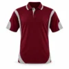 Burgundy and light gray