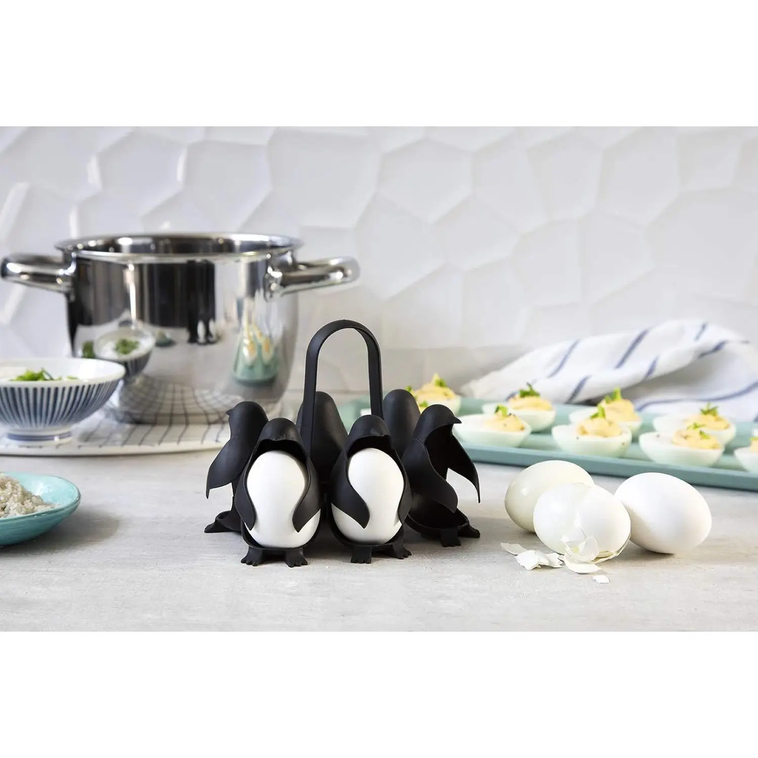 Creative Penguin Egg Cooker Household Egg Mold Holder Cute Kitchen Gadgets Rack for Egg Storage Egg Boilers