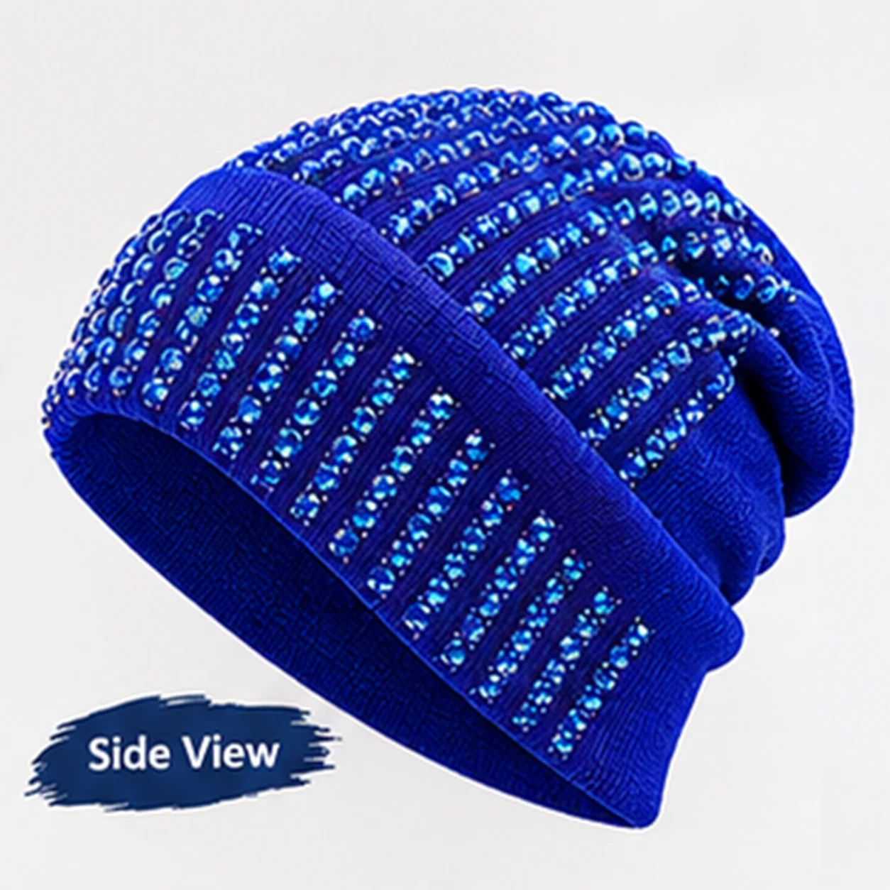 Custom Trendy Style 100% Wool All Colors Available Beanies With Rhinestone Work Overall For Unisex Winter Outfit Wear