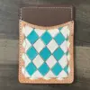 White & Turquoise Checkered
