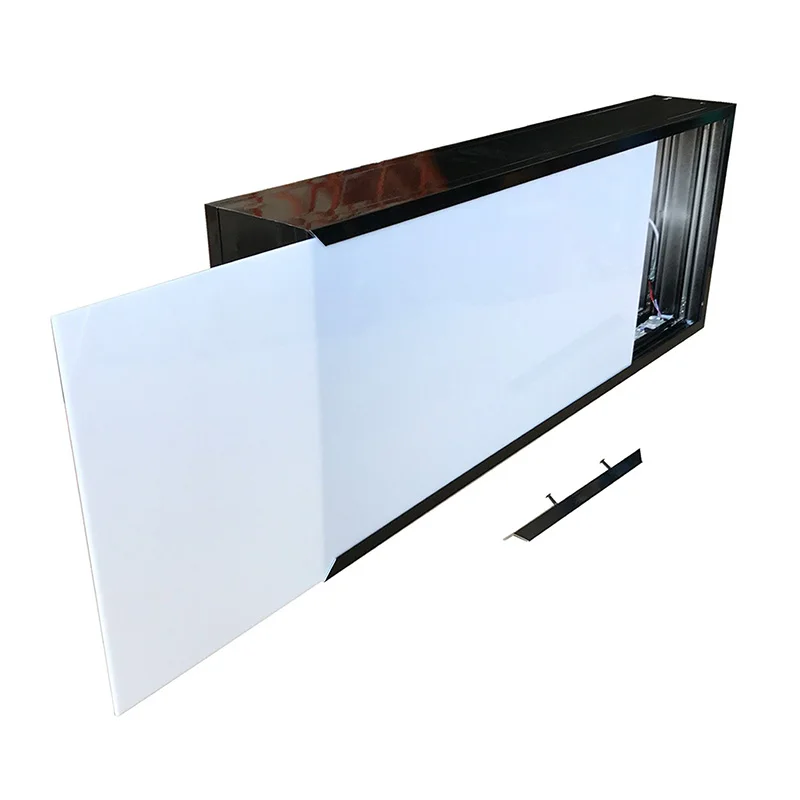 מסגרת תצוגה לפי בקשת הלקוח משני הצדדים לפרסום חוץ באולפן תיבה מאורה מאקריליק