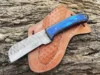 Damascus Forged Blade & Blue Wood