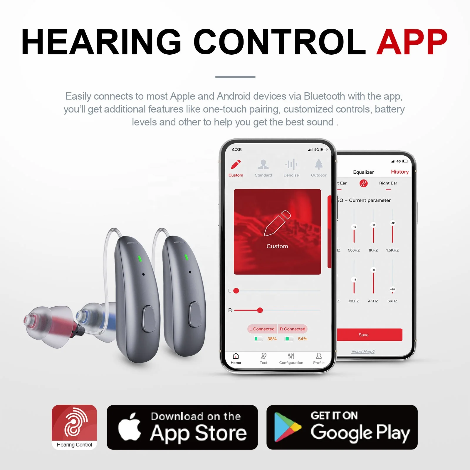 Jinghao Wireless Digital Hearing Aids Rechargeable Bluetooth for Seniors