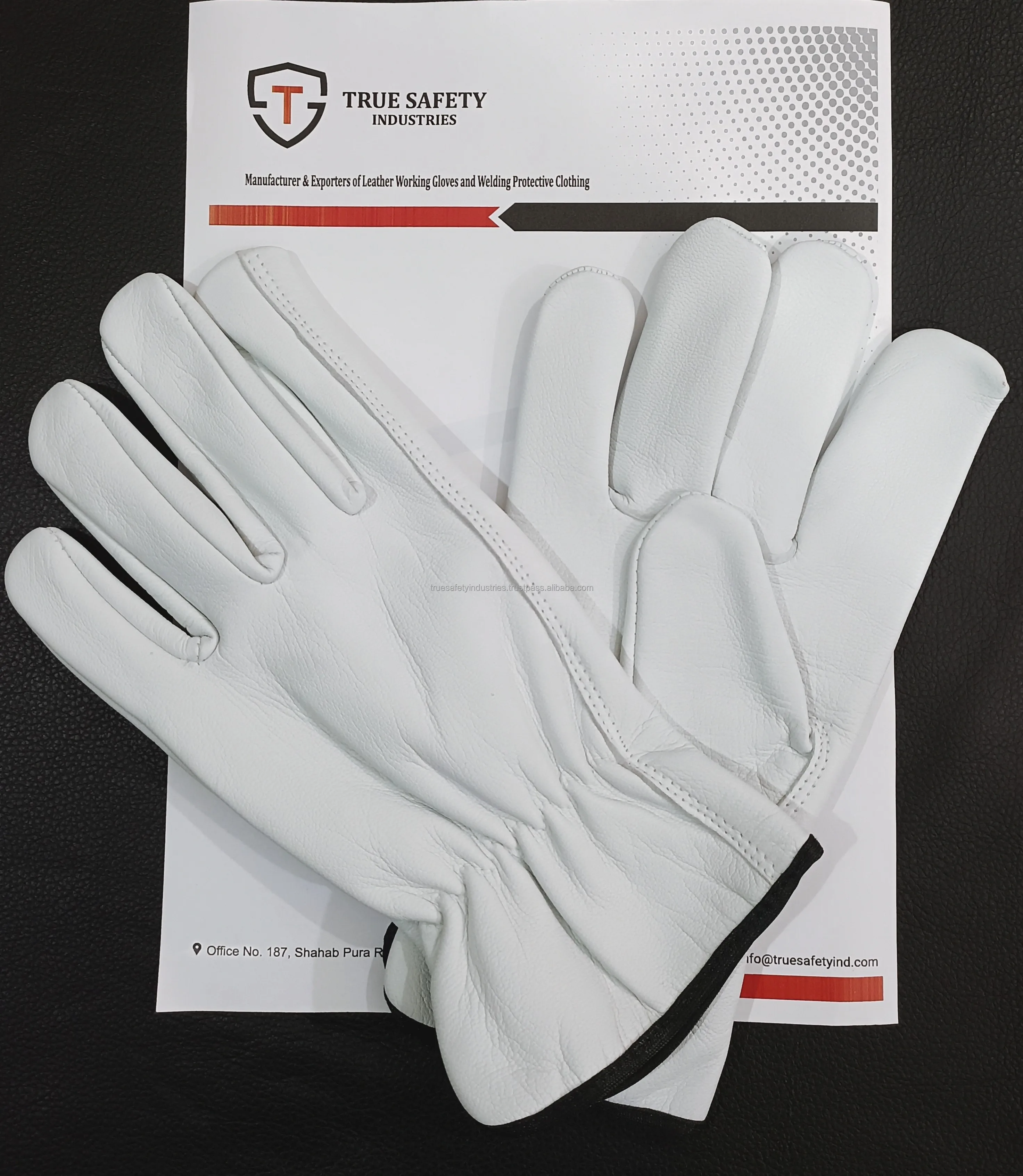 True Safety Goatskin Leather Driver Work Gloves Rigger Industrial