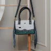 White with Turquoise Tooling