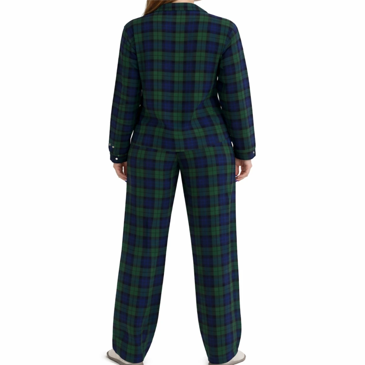 Women Plaid Pajama Set Long Sleeve Button Up Comfortable Nightwear Sleepwear Comfortable Fit Cozy Style Sleep Set for Men
