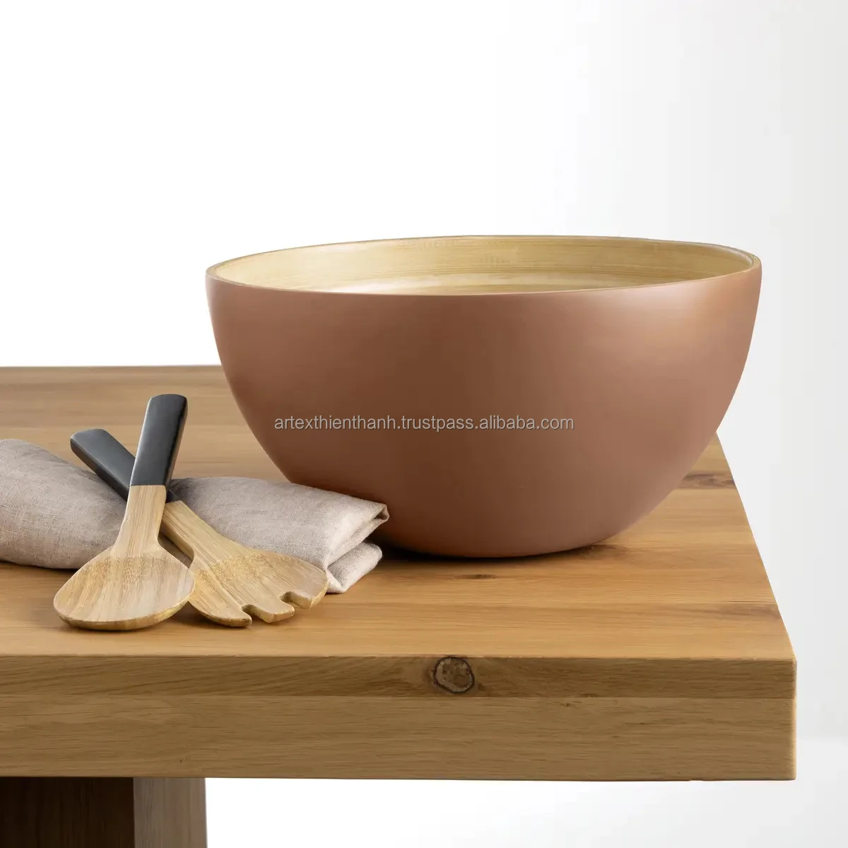 Handmade Bamboo Fruit Bowl,Fiber Bamboo Salad Serving Bowl Ecofriendly Biodegradable Bamboo