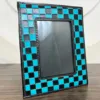 Black & Turquoise Checkered