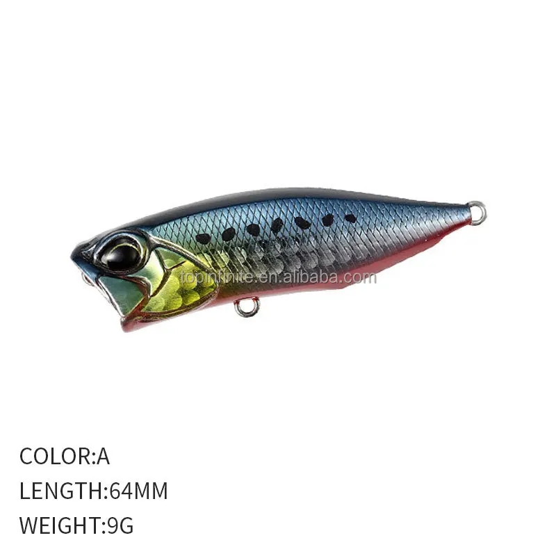 Hot Sale 64mm 9g Floating Fishing Lure Saltwater Seabass Popper Lure