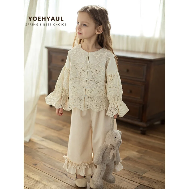 YOEHYAUL LC0174 Embroidery Princess Girl Cotton Children