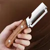 Couteau à canne à manche en bois argenté