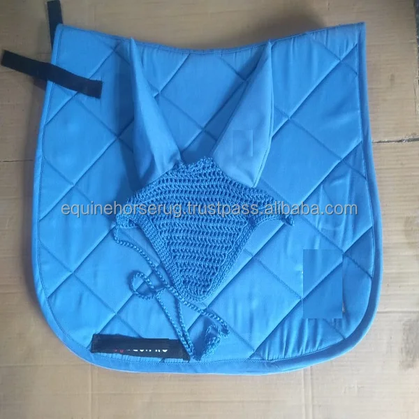 Equine Horse English Saddle Pad Matching Fly Ear Net Veil