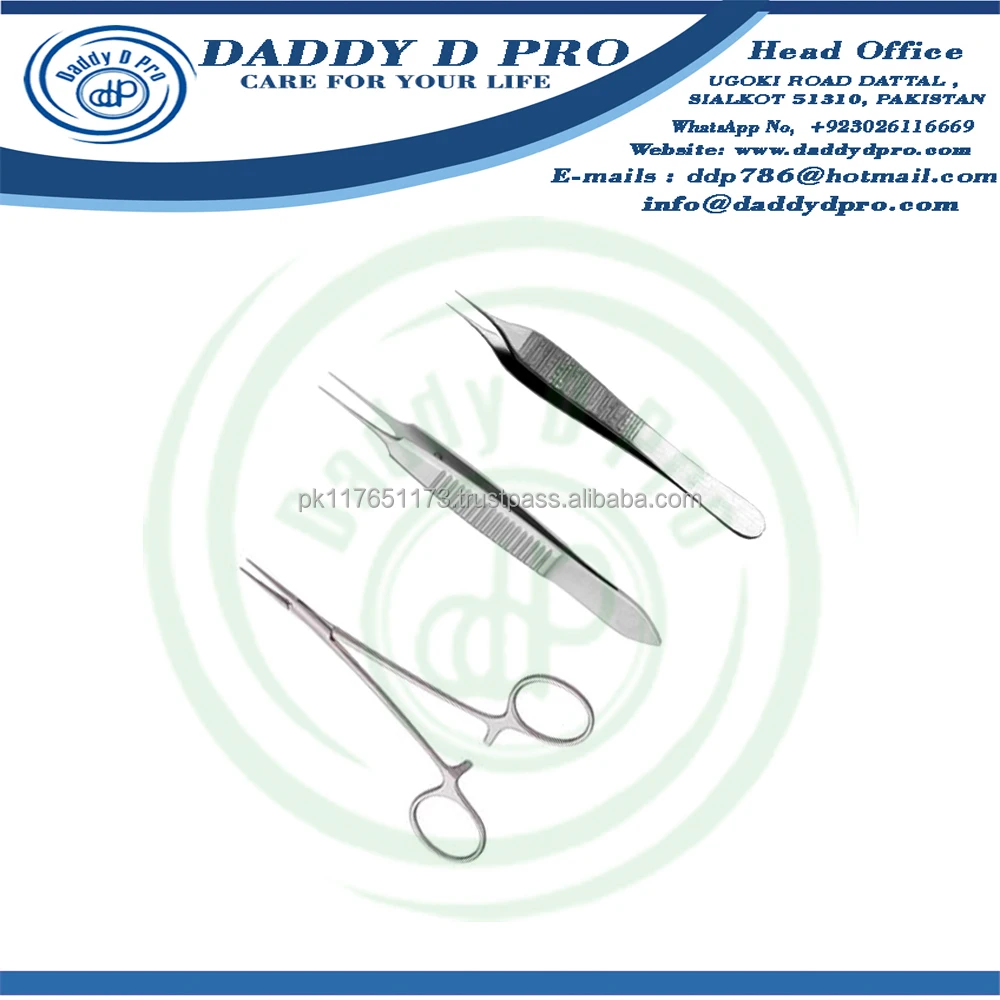 Basic Micro Surgical Instruments Set Of 10 Pieces Stainless Steel