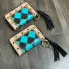 Turquoise & Black checkered