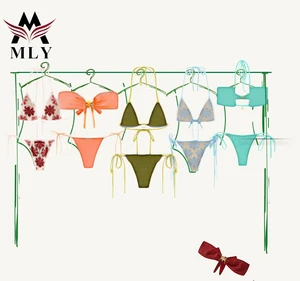 Hot Sale Two Piece Sexy Swimsuit Custom Logo Printed Woman Bikinis Quick Dry Solid Color Plus Bikini Set-OEM Service Available